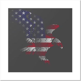 American Bald Eagle - American Flag. Posters and Art